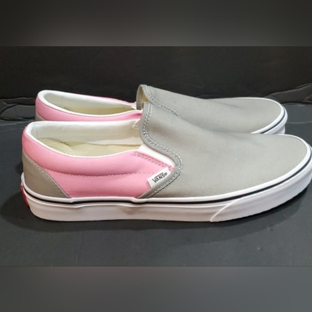 Vans Unisex gray Prism Pink Drizzle Classic Slip-On Sneakers size 11 women new